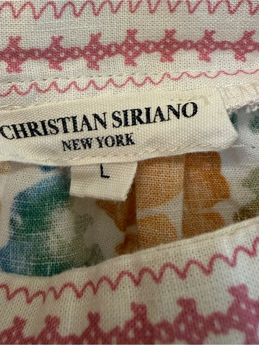 Christian Siriano Floral Crochet-Trim Peasant Top - Multi - Picture 3 of 4